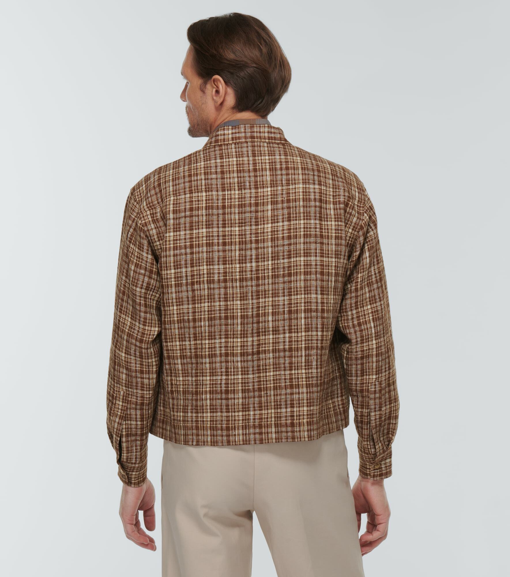 Auralee - Checked linen and silk blouson jacket Auralee