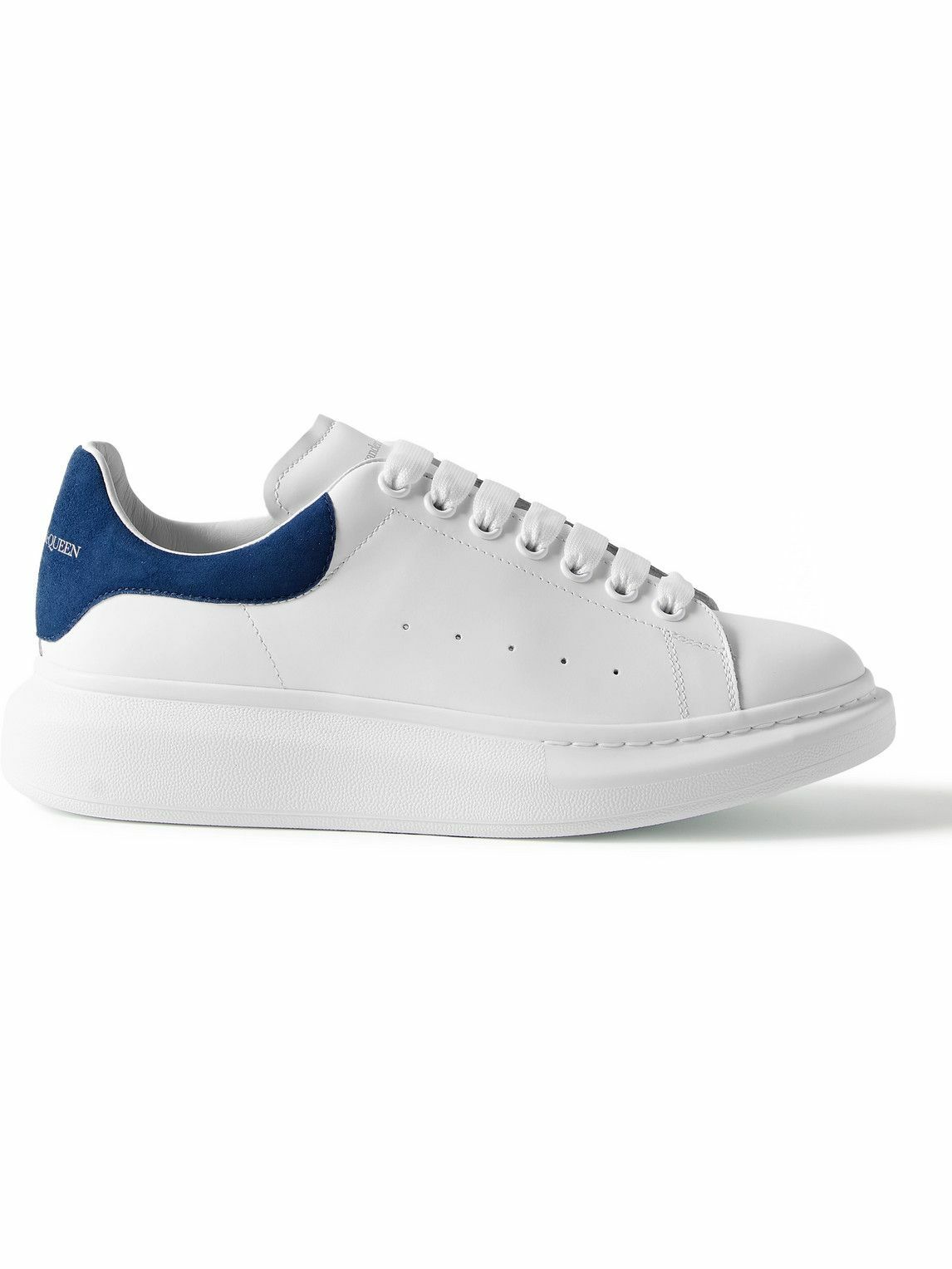 Alexander McQueen - Exaggerated-Sole Suede-Trimmed Leather Sneakers ...