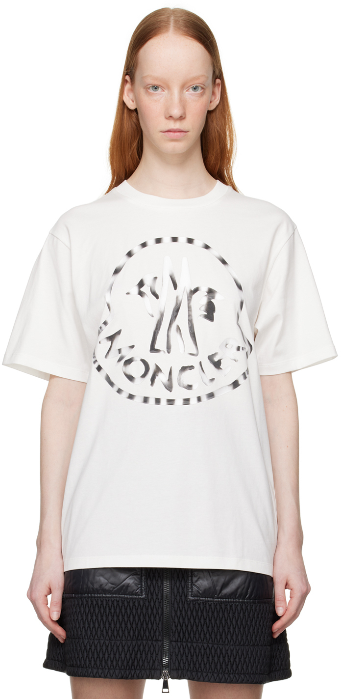 Moncler White Bonded T-Shirt Moncler