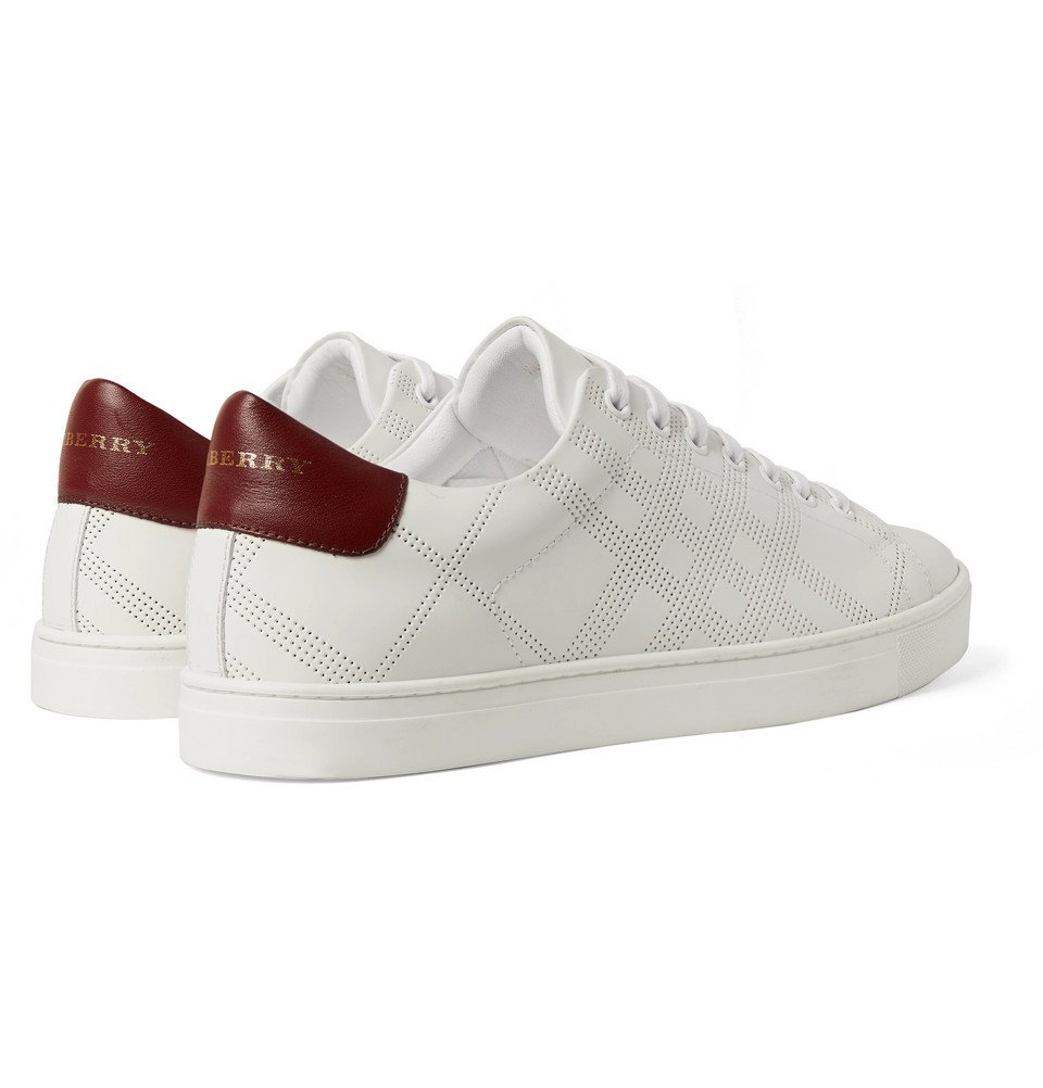 Burberry - Perforated Leather Sneakers - Men - White Burberry