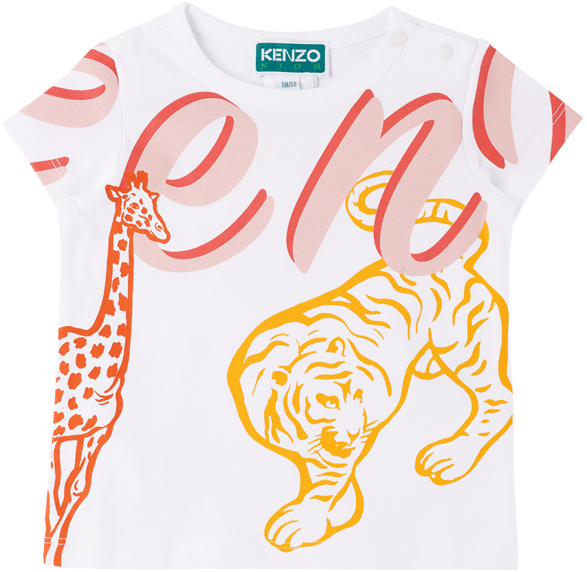 Kenzo Baby White Kenzo Paris Bamboo TShirt Kenzo