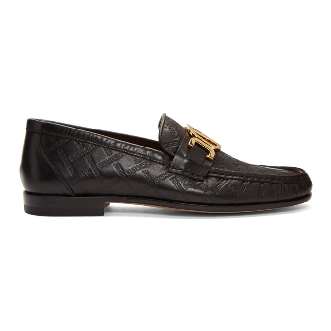 Versace Black Driver Loafers Versace