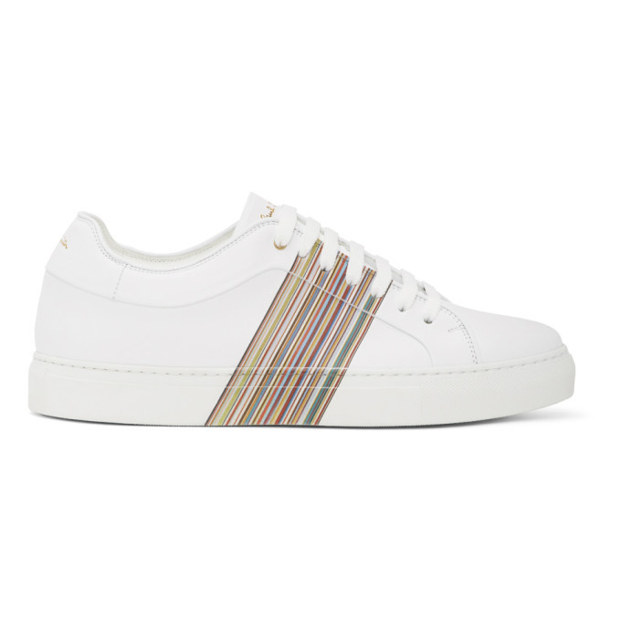 Paul Smith White Signature Stripe Panel Basso Sneakers Paul Smith