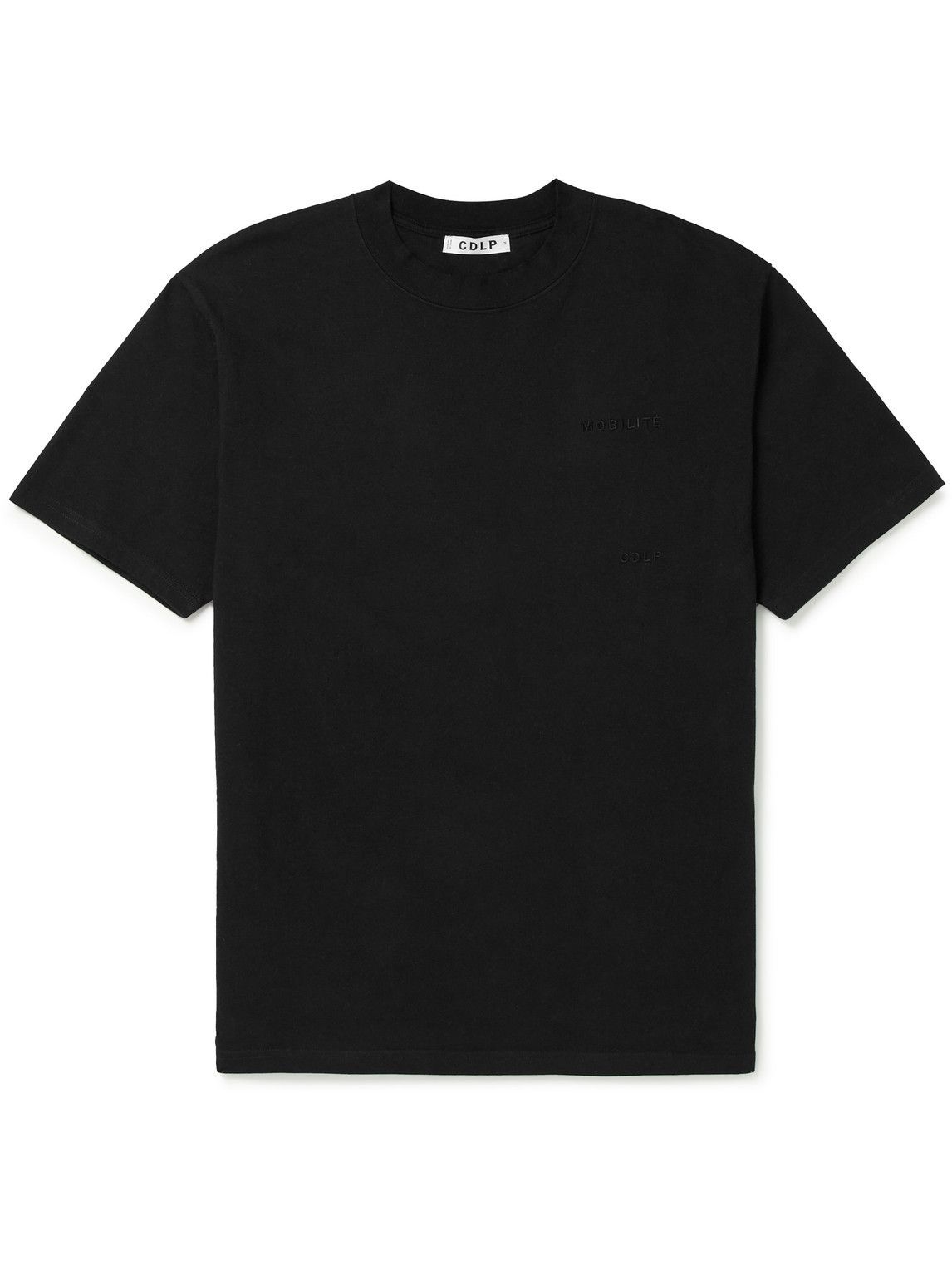 CDLP - Mobilité Logo-Embroidered Cotton-Jersey T-Shirt - Black CDLP