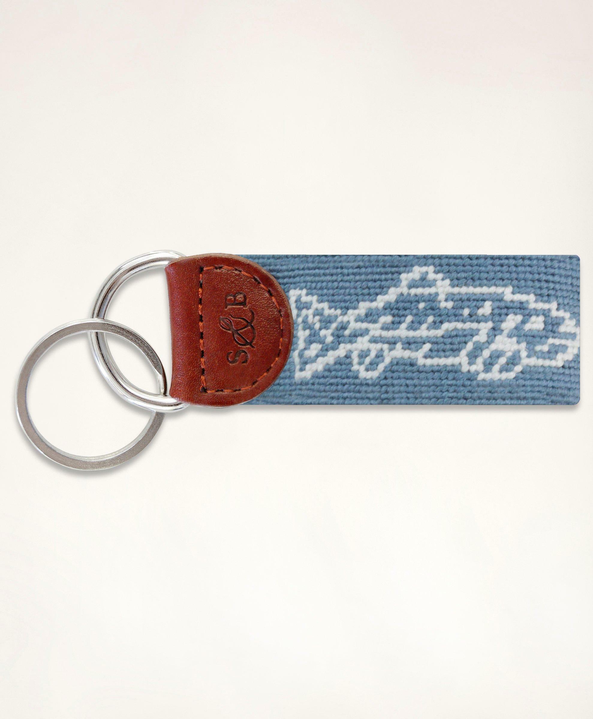 Brooks Brothers Mens Smathers & Branson Cotton Needlepoint Key Fob 