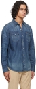 Polo Ralph Lauren Blue Denim Distressed Western Shirt