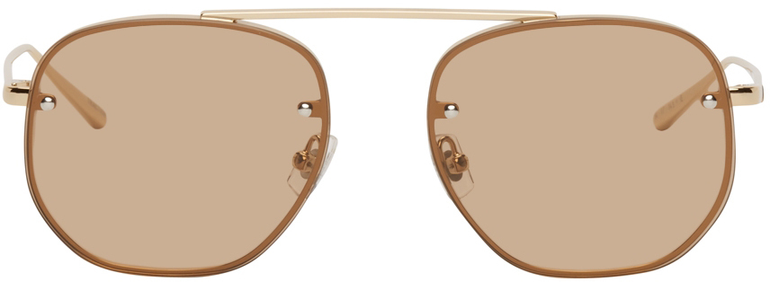 Photo: BONNIE CLYDE Gold & Brown Traction Sunglasses