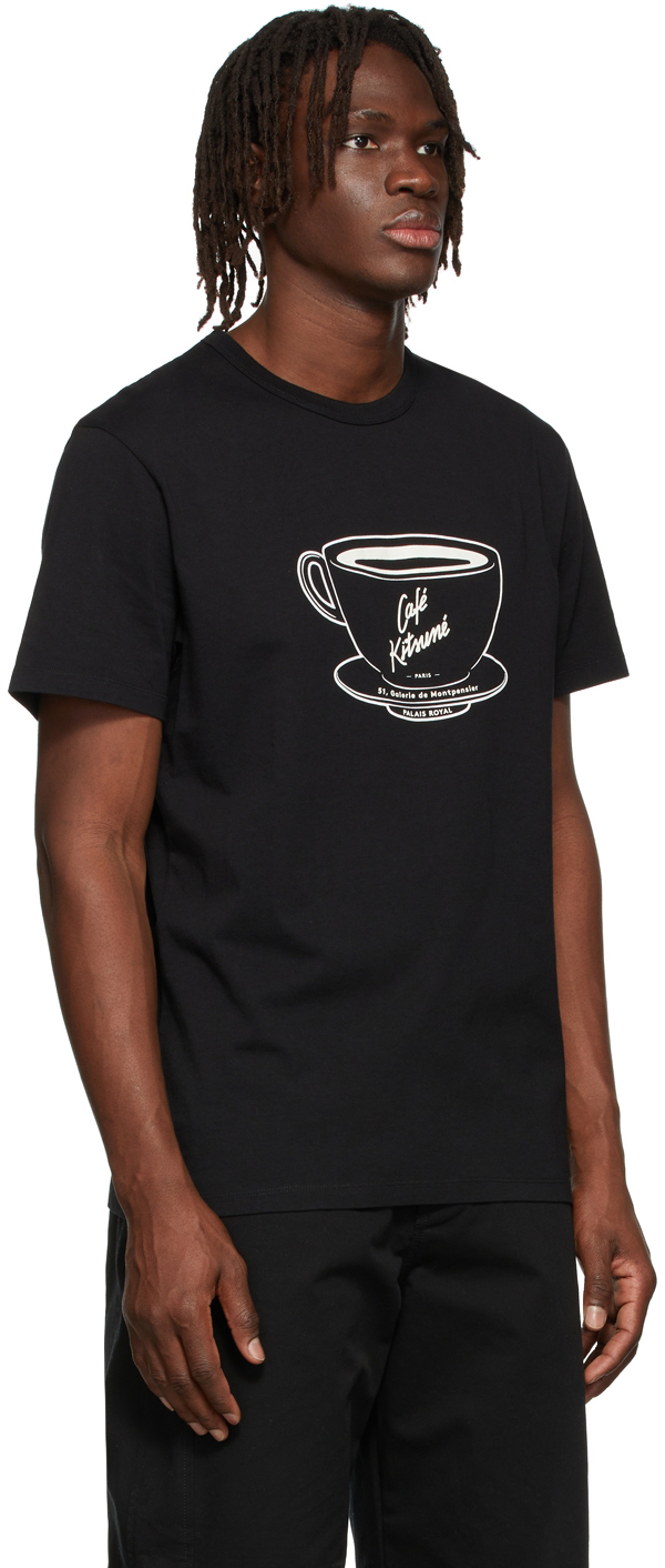 Maison KitsunÃ© Black CafÃ© KitsunÃ© Cup T-Shirt Maison Kitsune