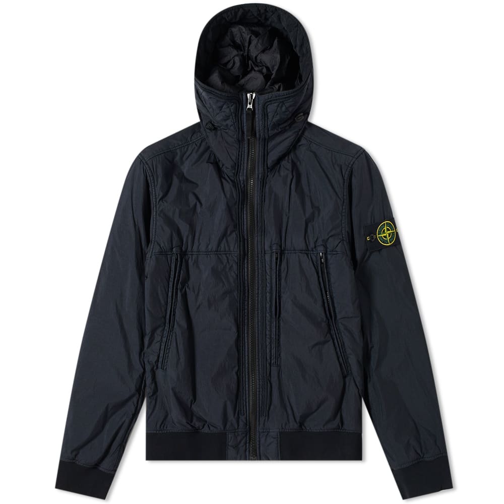 Stone Island Garment Dyed Crinkle Reps NY Piping Hooded Jacket 