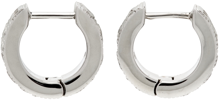 Balenciaga Silver Force Striped Earrings Balenciaga