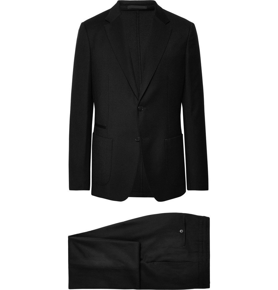 Z Zegna - Black Slim-Fit Wash & Go TECHMERINO Wool-Flannel Suit - Black ...