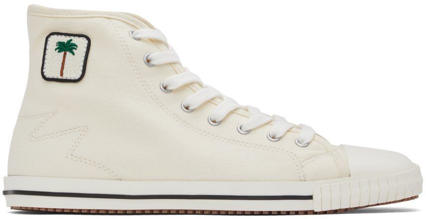 Photo: Palm Angels Off-White Vulcanized High-Top Sneakers
