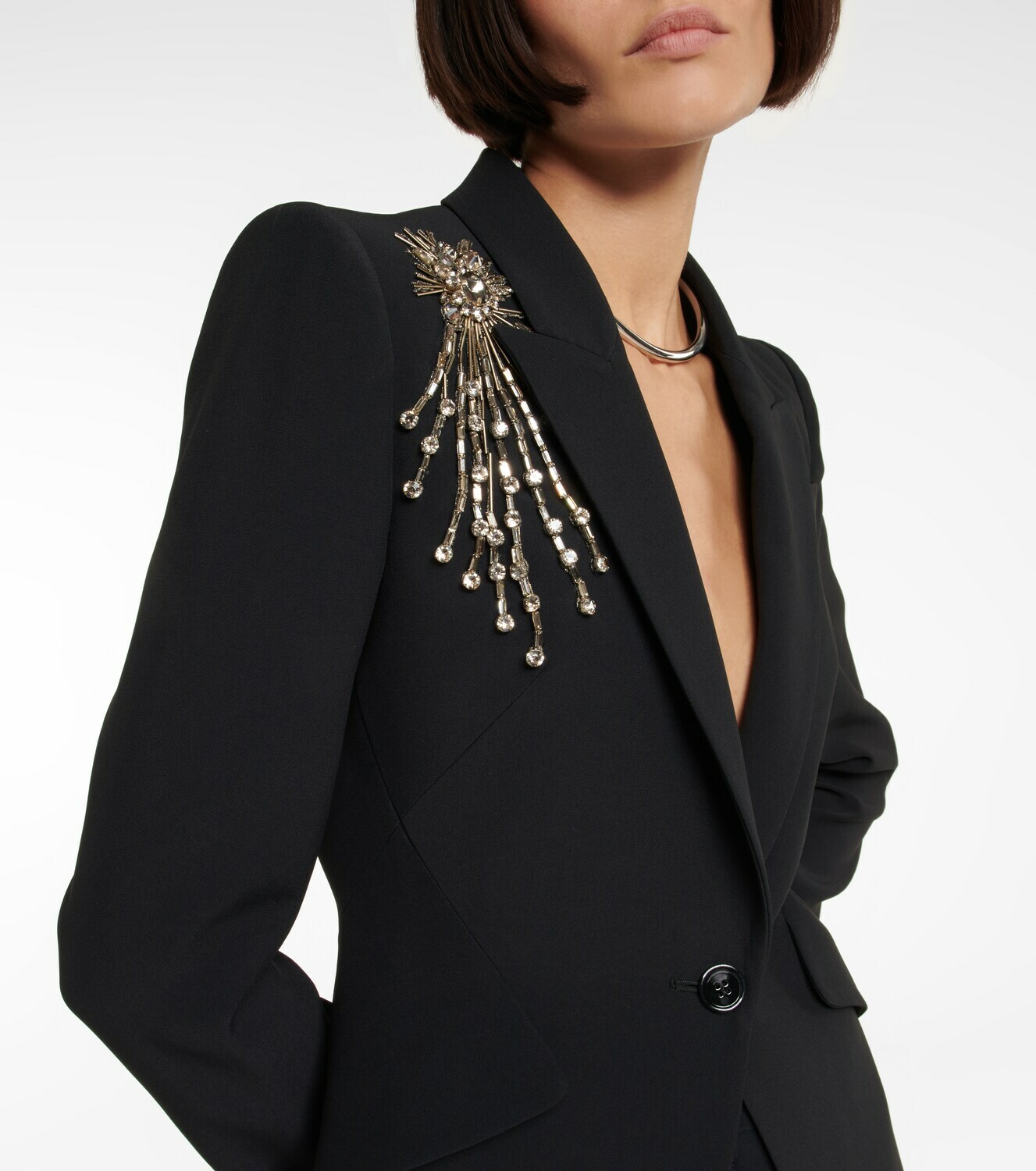 Alexander McQueen - Embellished crêpe blazer Alexander McQueen