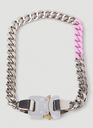 Two-Tone Signature Buckle Necklace in Silver