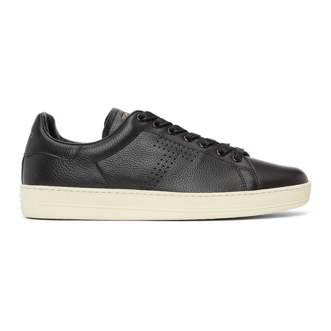 Tom Ford Black Grained Leather Warwick Sneakers TOM FORD