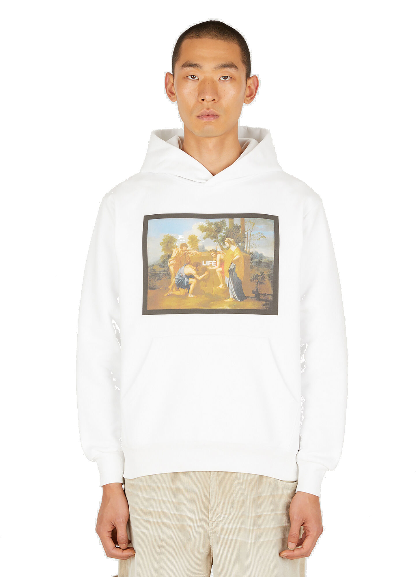 Louvre Hooded Sweatshirt in White Death Cigarettes