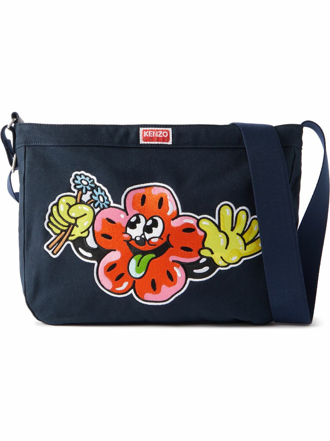 KENZO - Logo-Embroidered Canvas Messenger Bag Kenzo