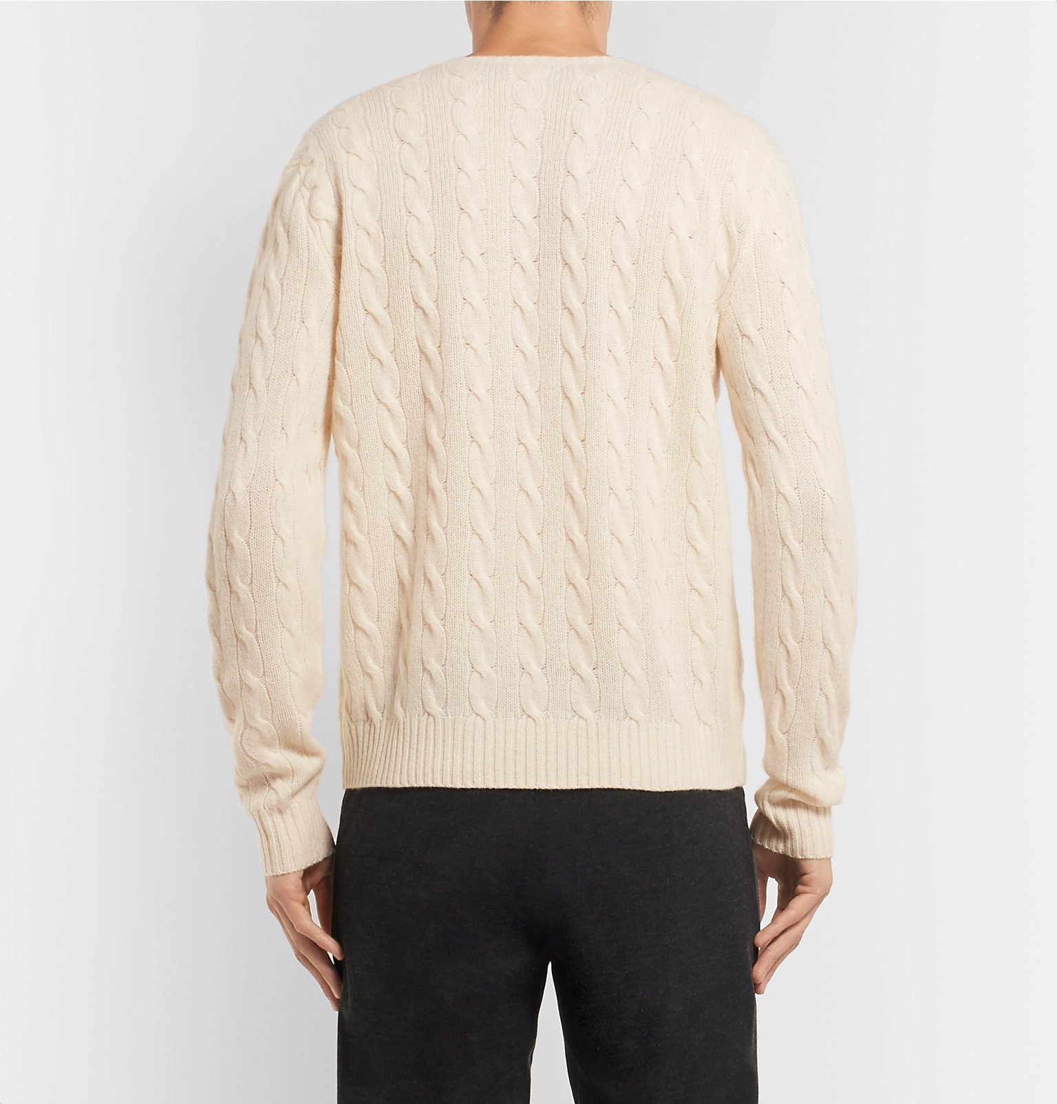 Polo Ralph Lauren - Cable-Knit Merino Wool and Cashmere-Blend Sweater -  Neutrals Polo Ralph Lauren