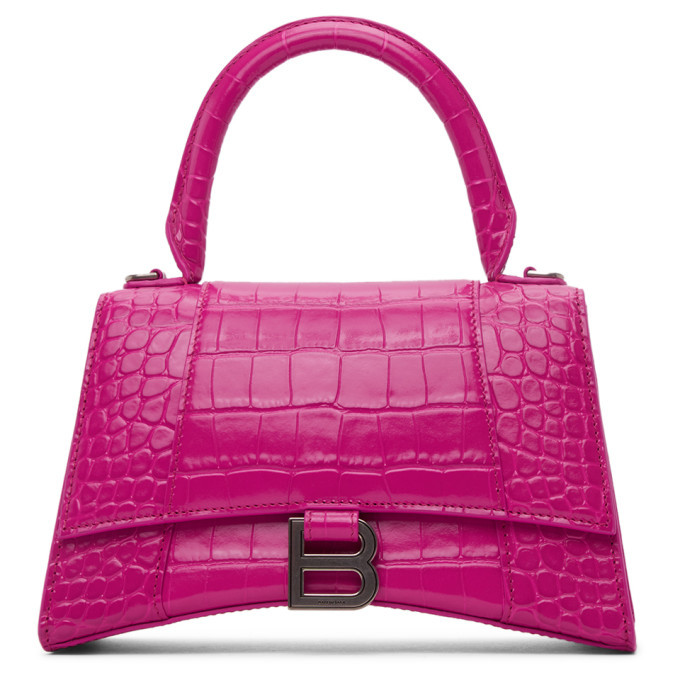 Balenciaga Pink Croc Hourglass Bag Balenciaga