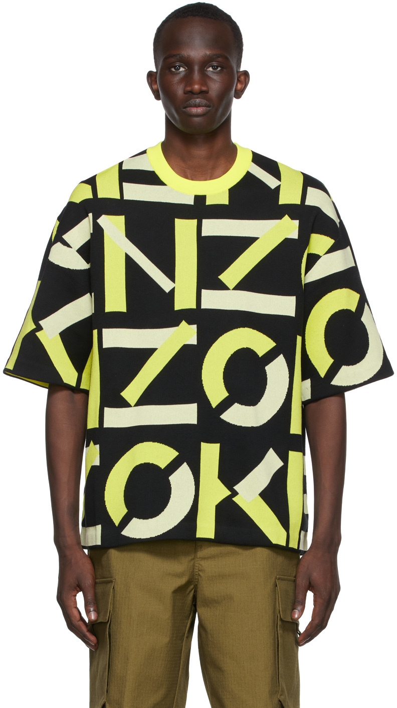 Kenzo Black & Green Monogram T-Shirt Kenzo