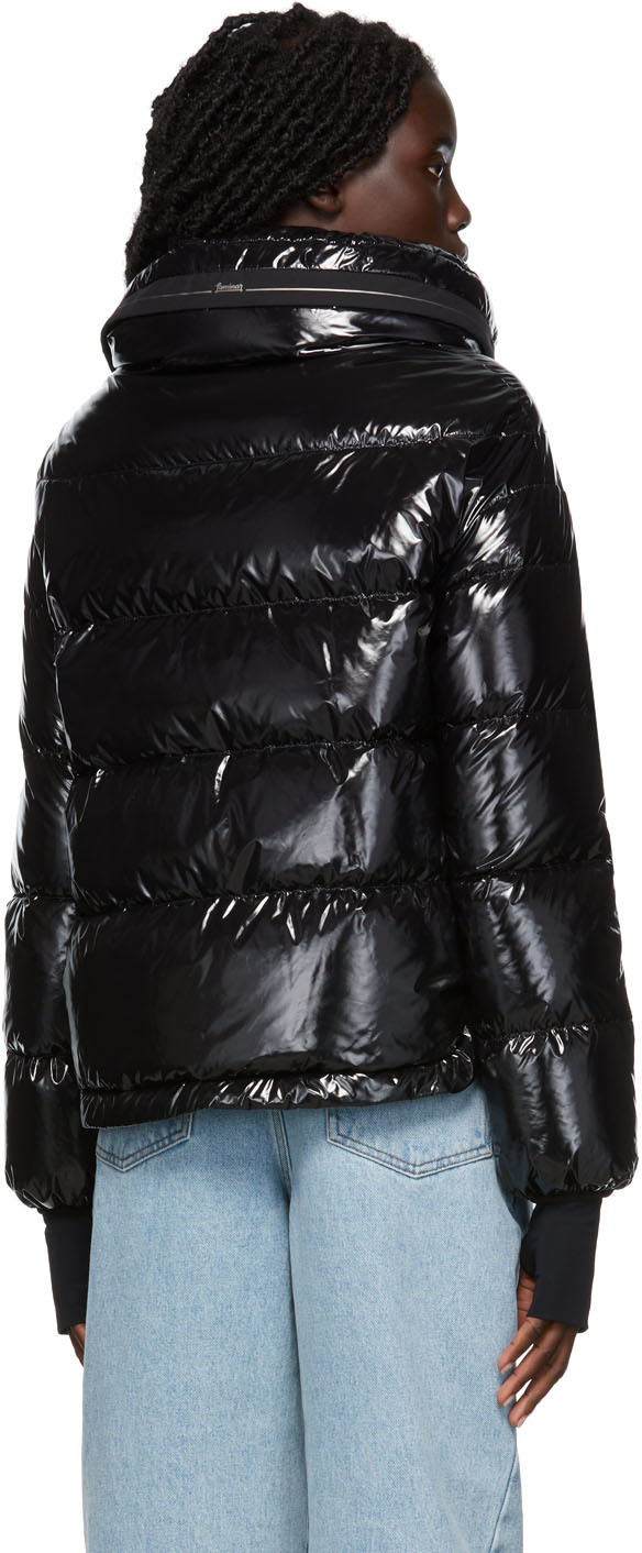 Herno Black Down Laminar Glazed Jacket 
