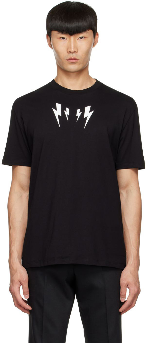 Neil Barrett Black Mirrored Bolt T-Shirt Neil Barrett