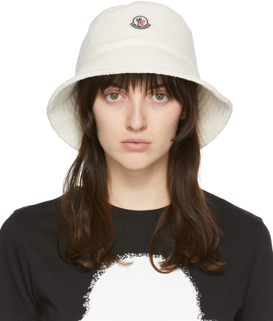 Moncler White BouclÃ© Bucket Hat Moncler