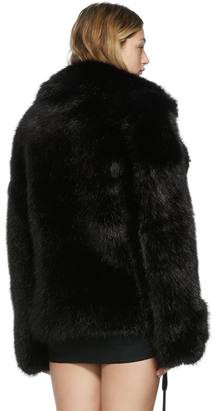 TOM FORD Black Faux-Mink Jacket TOM FORD