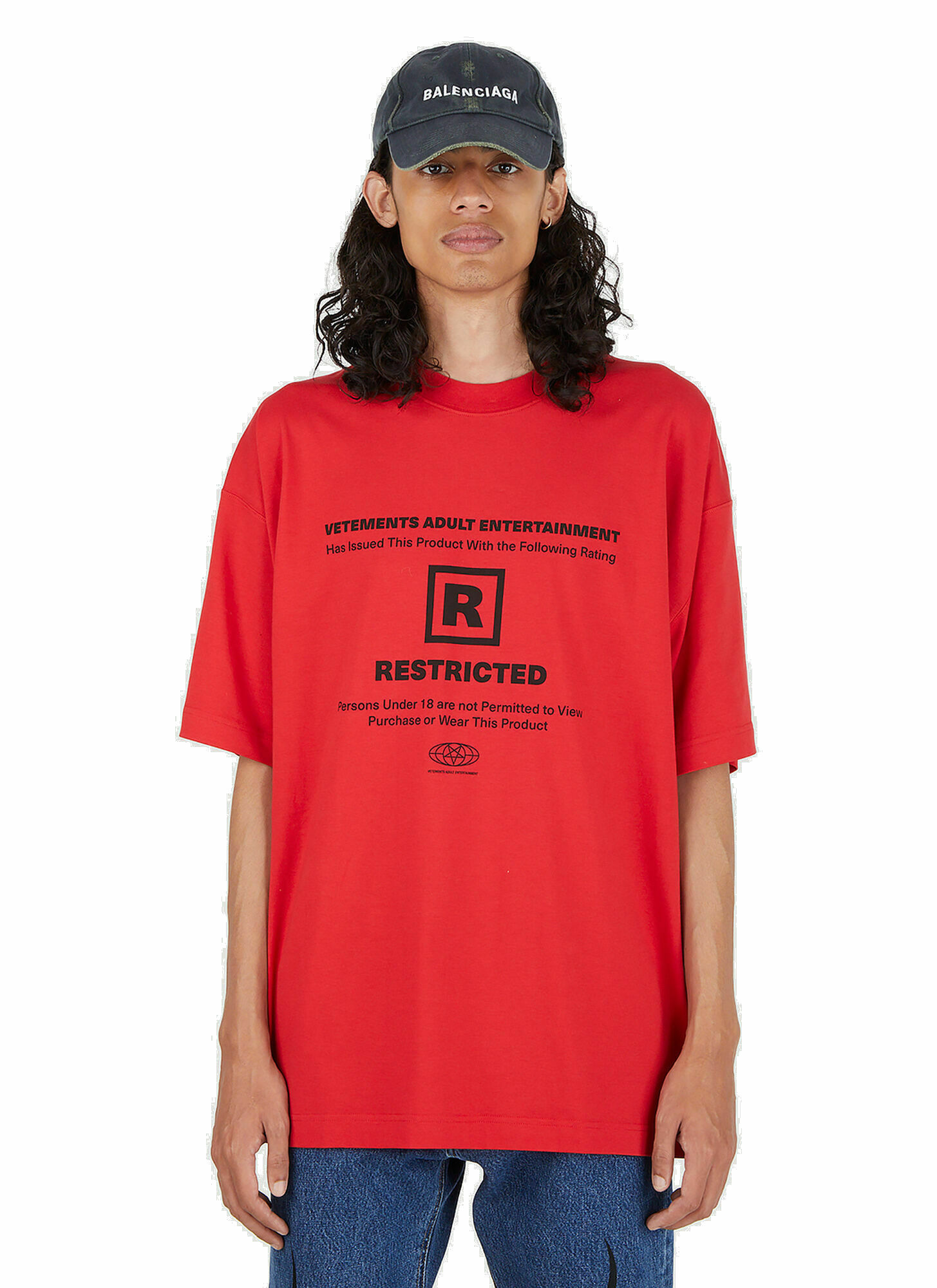 18+ Restricted T-Shirt in Red Vetements