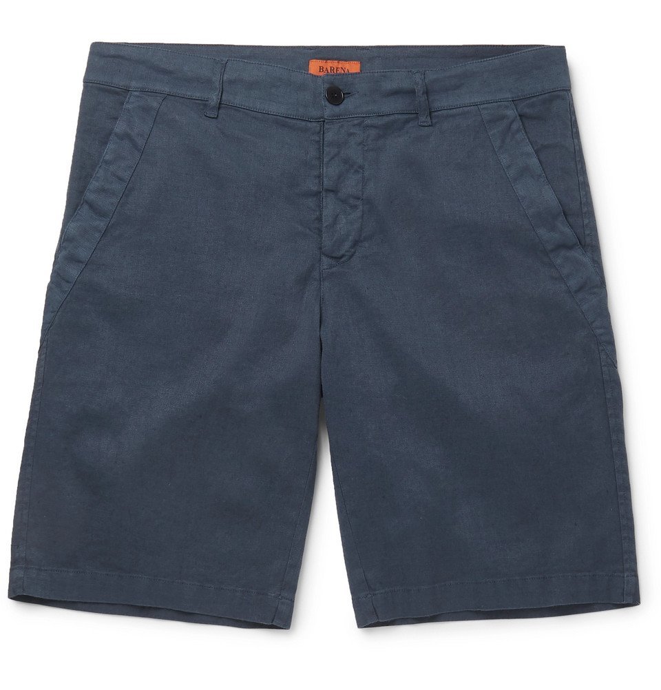 Barena - Slim-Fit Linen-Blend Shorts - Navy Barena