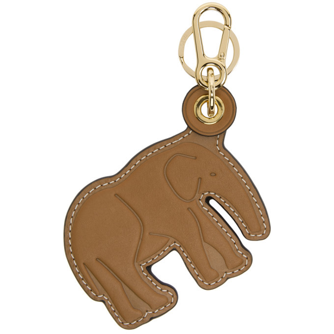 Loewe Tan Elephant Charm Keychain Loewe