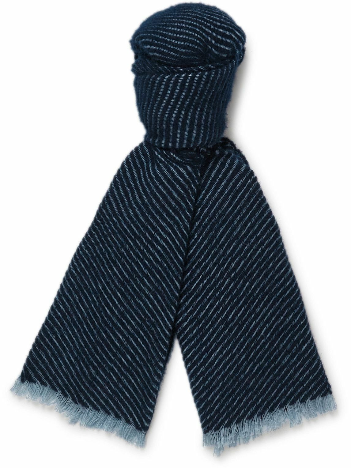 Johnstons of Elgin Frayed Cashmere and Merino WoolBlend Twill Scarf