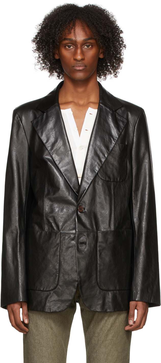 Acne Studios Black Leather Suit Jacket Acne Studios