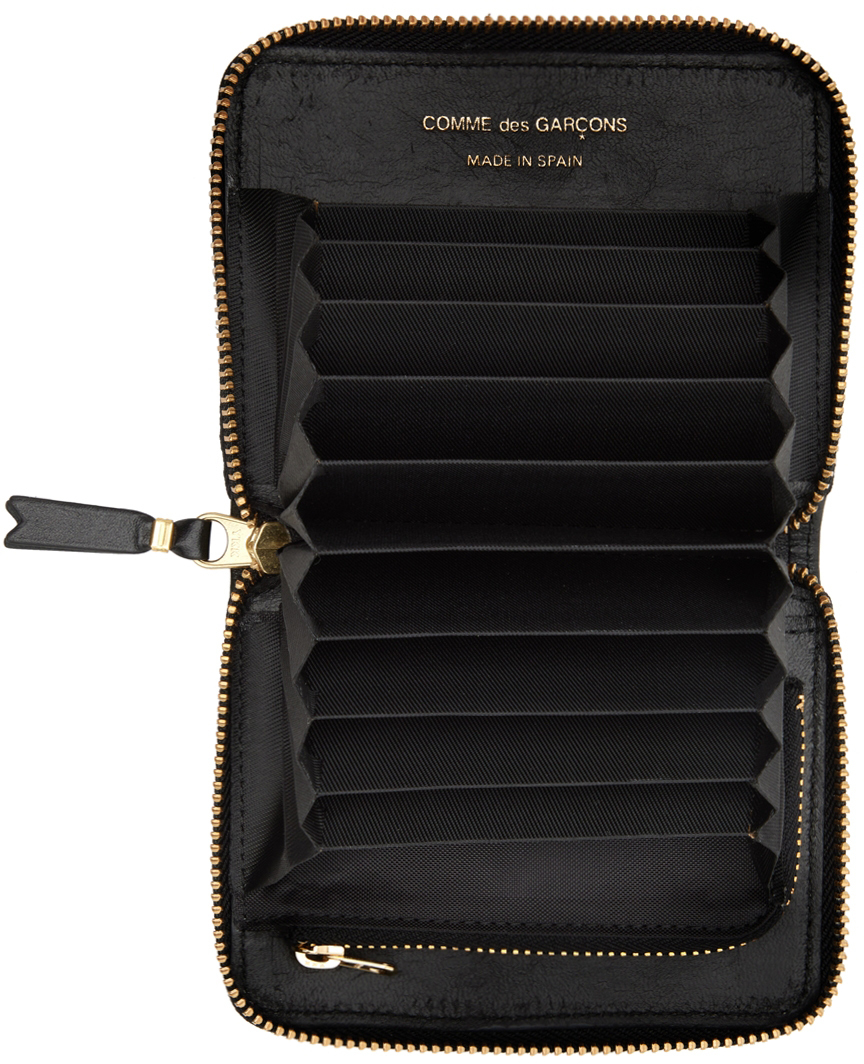 Comme des Garçons Wallets Black Leather Classic Zip Card Holder Comme des Garçons Wallets Black Leather Classic Zip Card Holder