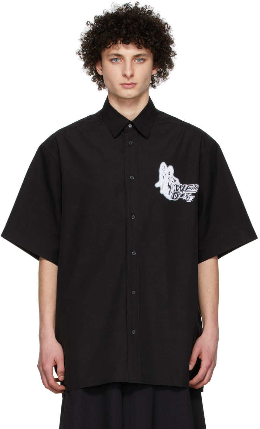 We11done Black Cotton Shirt We11done