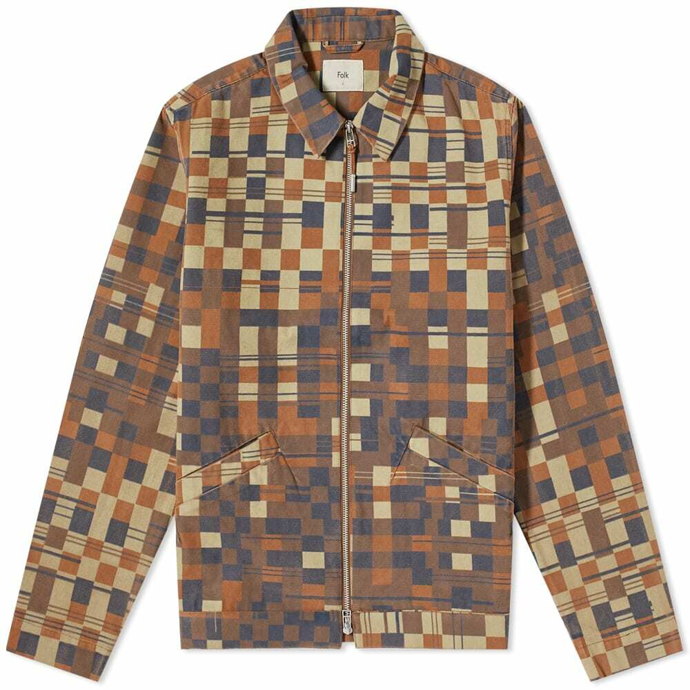 Folk Men's Checkerboard Signal Jacket in Copper Folk