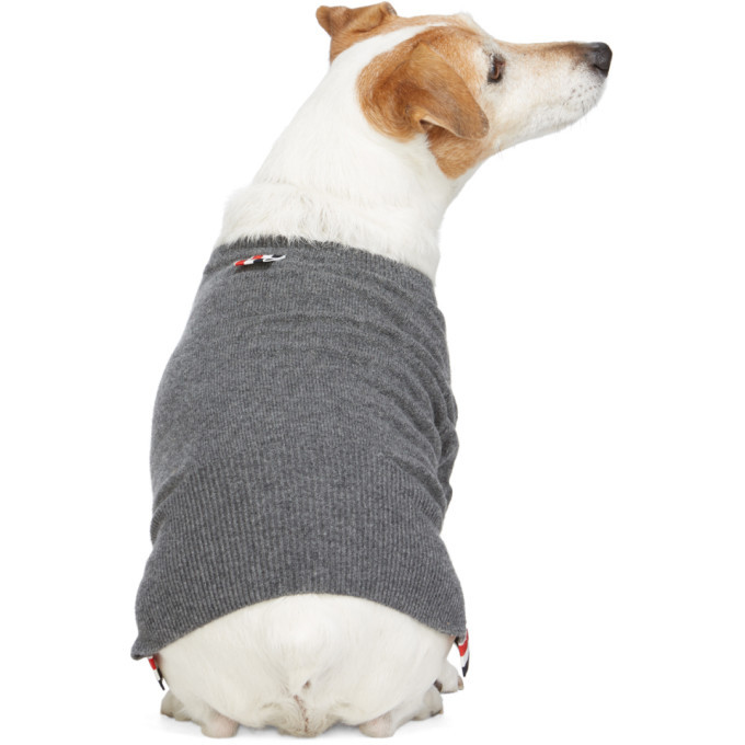 Thom Browne Grey Cashmere 4-Bar Dog Sweater Thom Browne