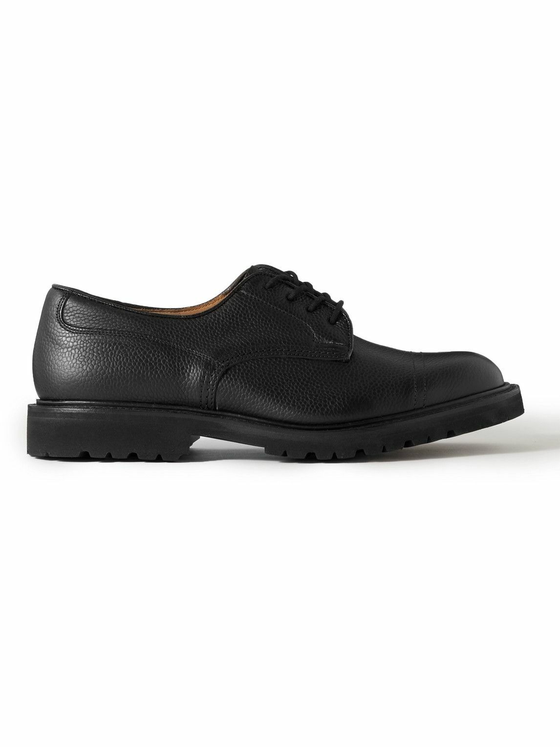 Photo: Tricker's - Matlock Pebble-Grain Leather Derby Shoes - Black