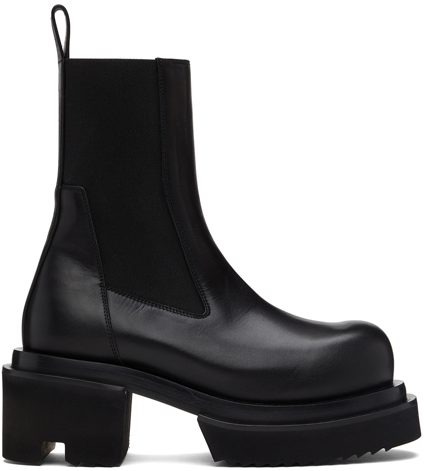 Rick Owens Black Beatle Bogun Chelsea Boots Rick Owens