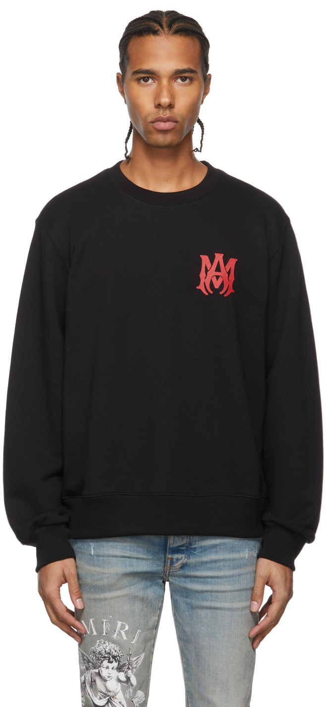 amiri black glitter snake sweatshirt