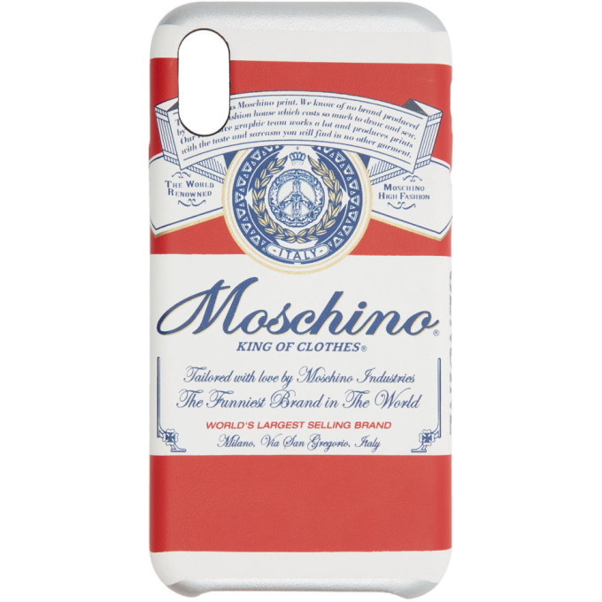 Moschino Red Budweiser Edition Iphone X Xs Case Moschino