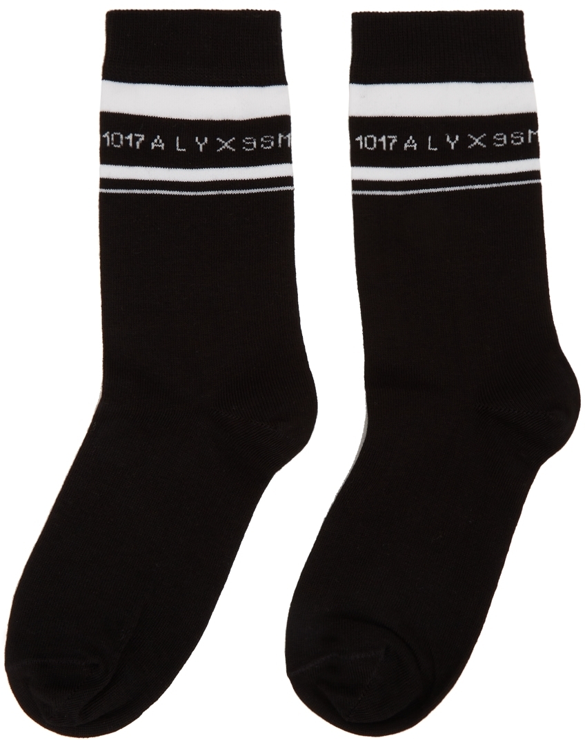 1017 ALYX 9SM Black Horizontal Stripe Logo Socks