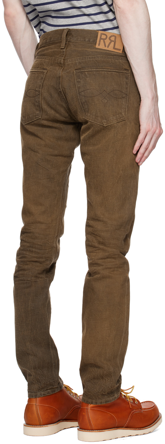 RRL Brown Distressed Jeans RRL