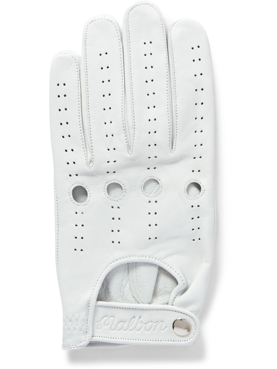 Malbon Golf - Perforated Leather Golf Glove - White Malbon Golf