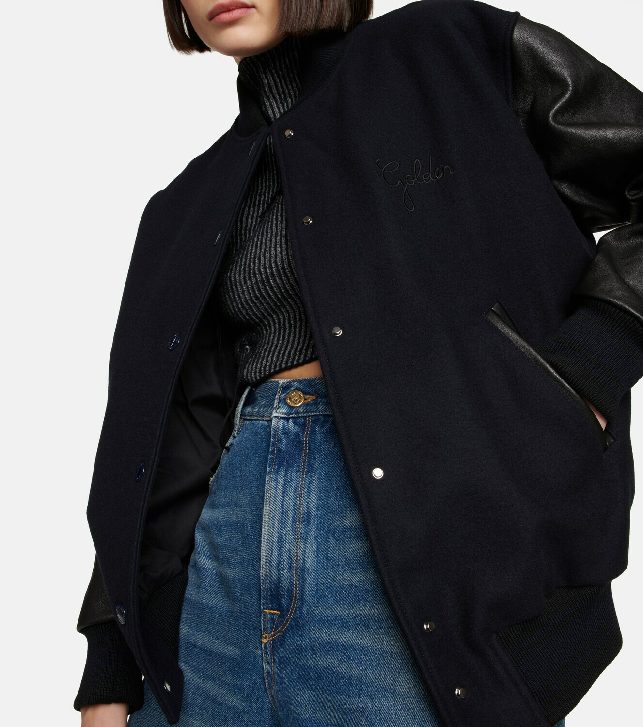 Golden Goose Leathertrimmed bomber jacket Golden Goose Deluxe Brand