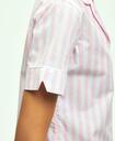 Brooks Brothers Women's Cotton Poplin Striped Pajama Set | Pink