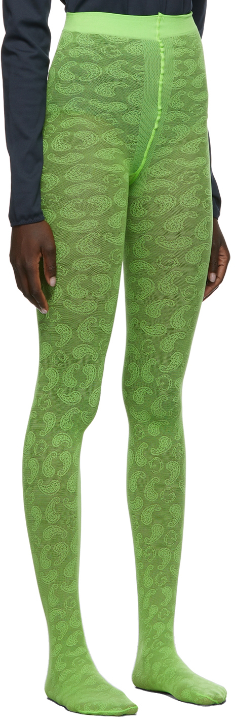 GANNI Green Lace Ecocare Tights GANNI