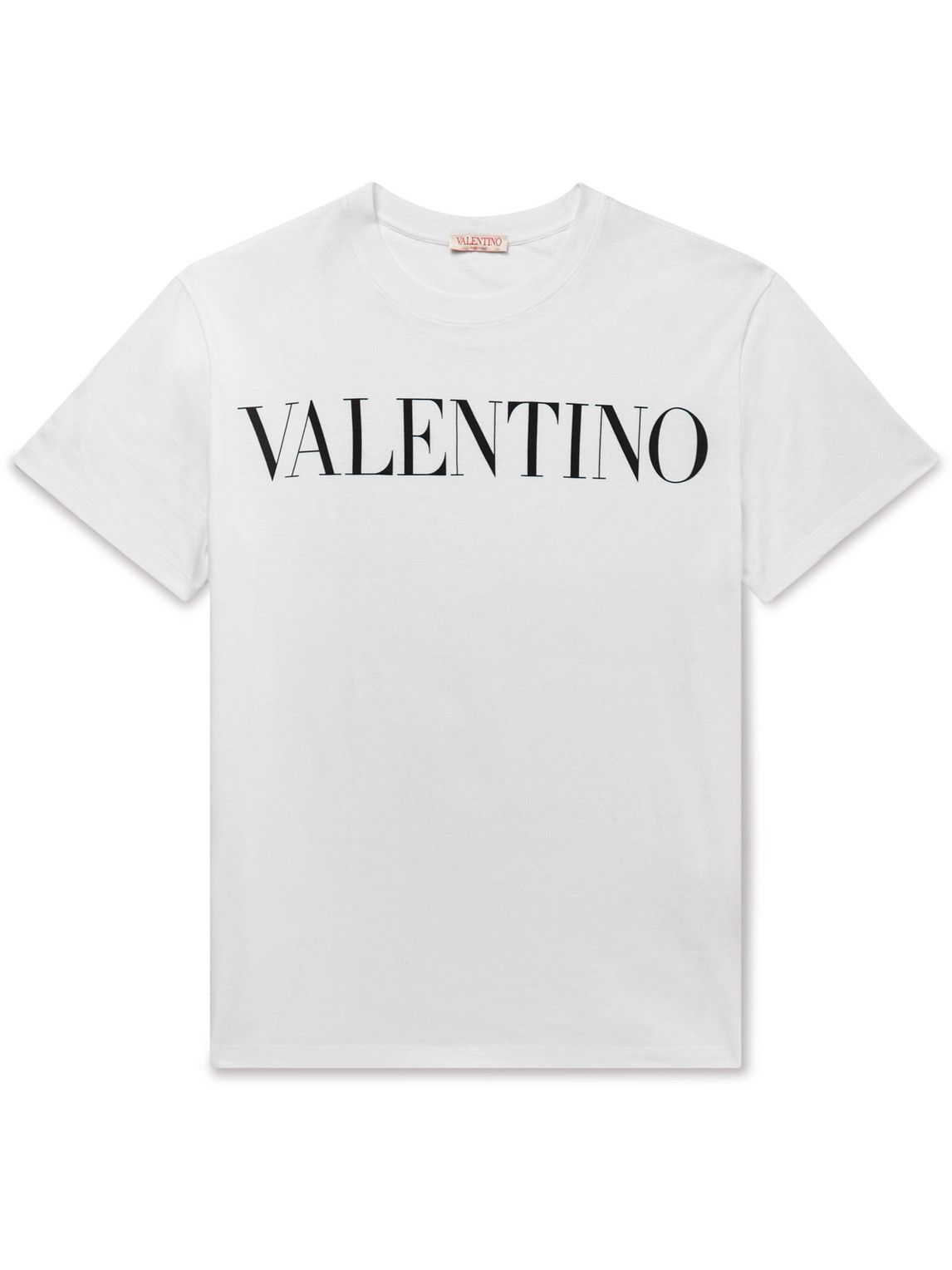 Valentino - Logo-Print Cotton-Jersey T-Shirt - White Valentino