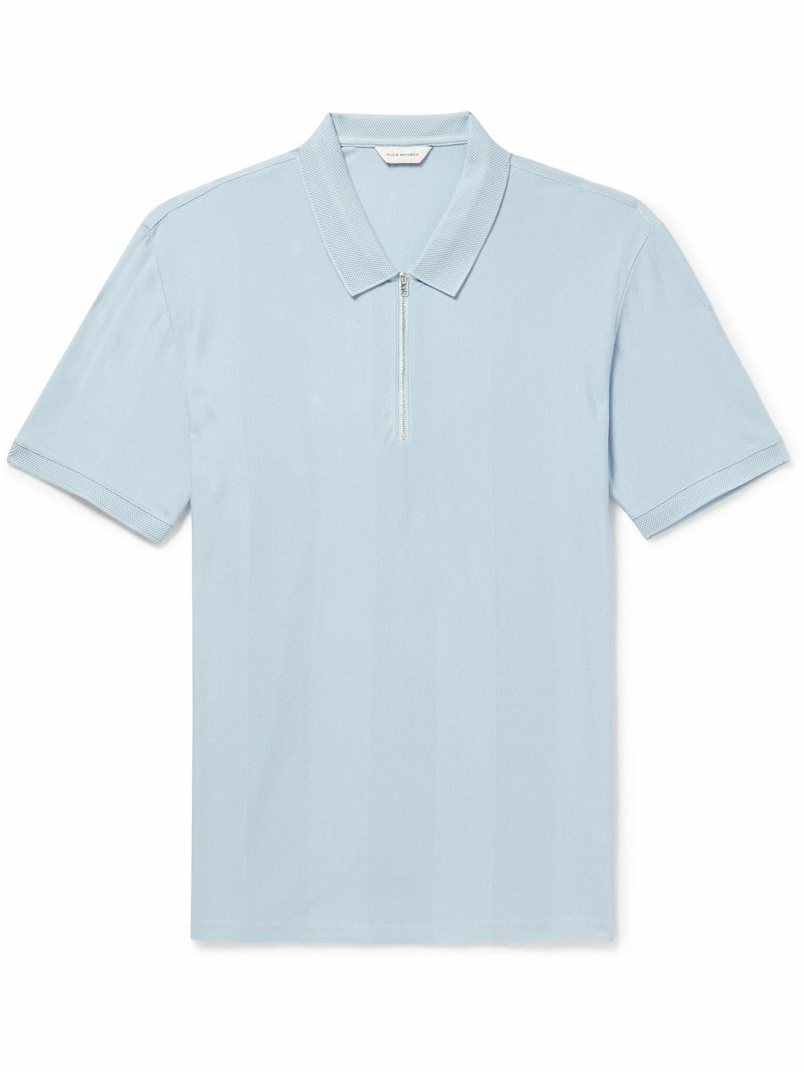 Photo: Club Monaco - Cotton-Piqué Half-Zip Polo Shirt - Blue