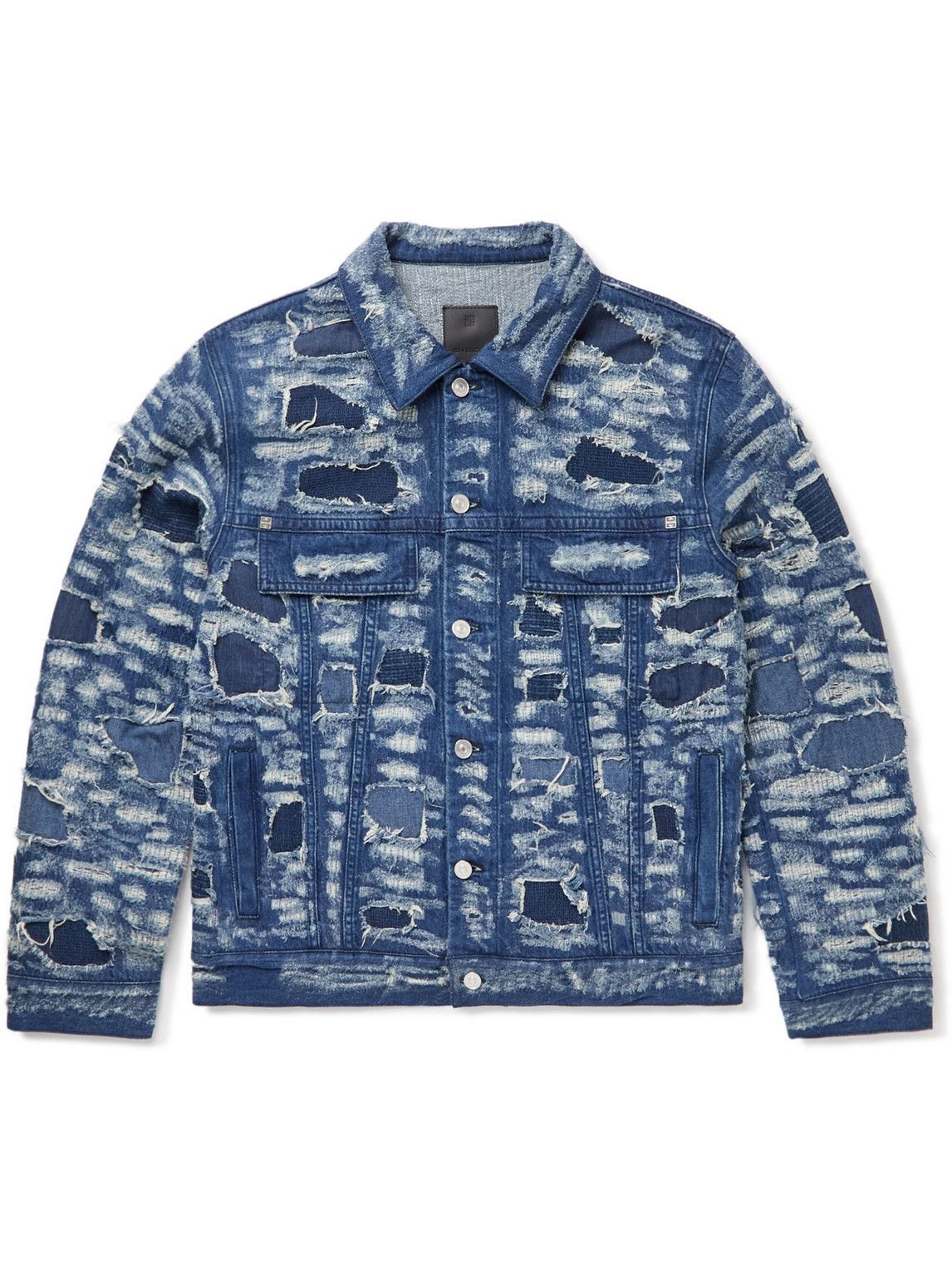 Givenchy - Panelled Distressed Denim Jacket - Blue Givenchy